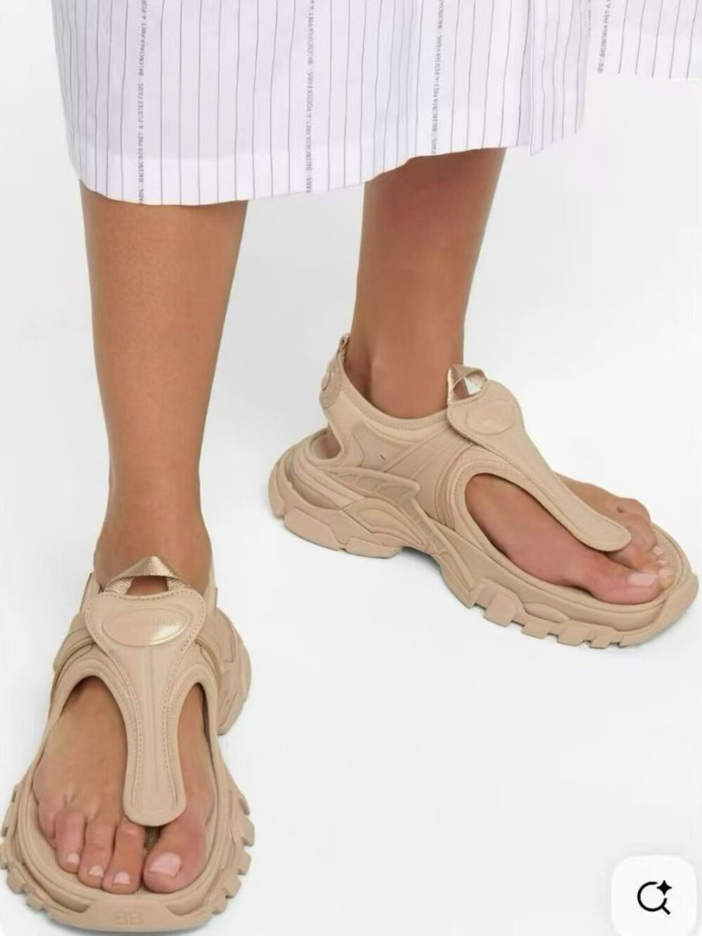 NIB Authentic Balenciaga Track Metallic Nude Thong Sandals - Picture 6 of 6